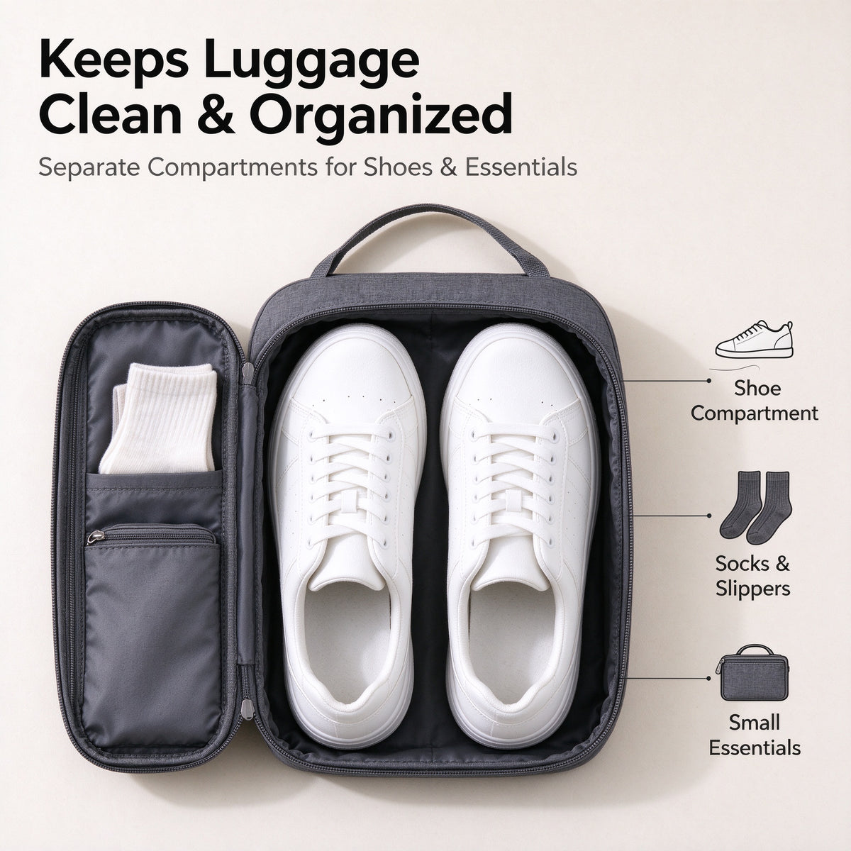 👟✨ SWEEIM Travel Shoe Storage Bags | Protective Organizer for Shoes, Slippers & Small Essentials | Dust-Resistant Lightweight Design with Easy Zip Closure | Helps Keep Luggage Clean & Organized | Perfect for Vacations, Gym & Business Trips