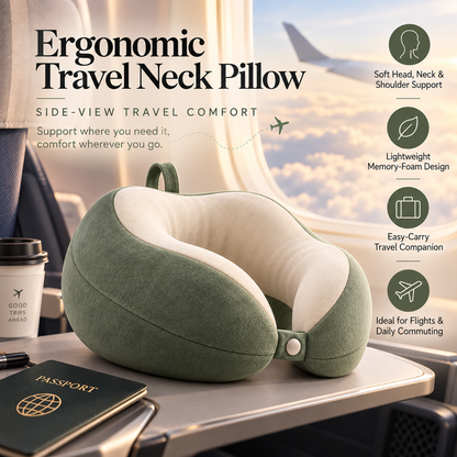 ✈️✨ SWEEIM Ergonomic Travel Neck Pillow | Soft Support for Head, Neck & Shoulder Comfort | Lightweight Memory-Foam Design for Long Journeys | Easy-Carry Travel Companion | Ideal for Flights, Trains, Road Trips & Daily Commuting