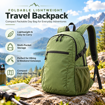 🎒✨ SWEEIM Foldable Lightweight Travel Backpack | Compact Packable Day Bag for Everyday Adventures | Spacious Multi-Pocket Storage & Comfortable Carrying | Easy-Fold Space-Saving Design | Perfect for Trips, Hiking, Shopping & Weekend Getaways