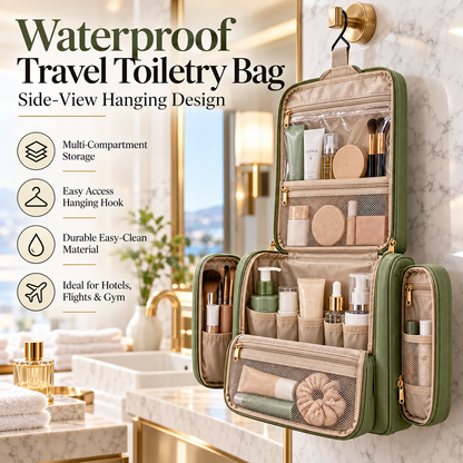 🧴✨ SWEEIM Waterproof Travel Toiletry Bag | Organized Storage for Skincare, Cosmetics & Bathroom Essentials | Multi-Compartment Hanging Design for Easy Access | Durable Easy-Clean Material | Ideal for Hotels, Flights, Gym & Vacation Travel