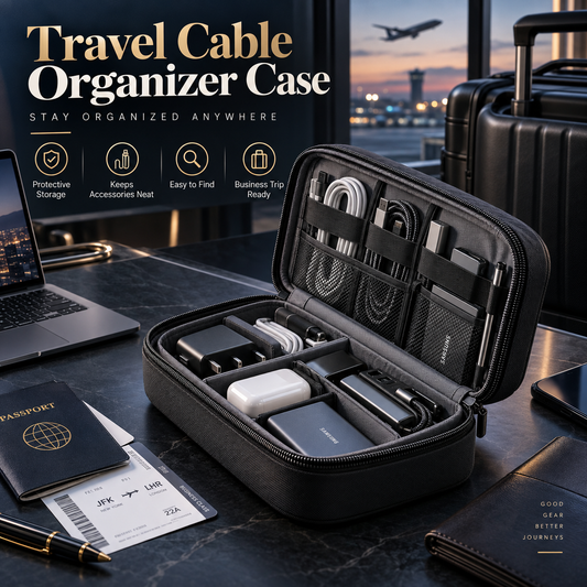 🔌✨ SWEEIM Travel Cable Organizer Case | Multi-Layer Storage for Chargers, Cables & Small Electronics | Compact Protective Design with Elastic Compartments | Keeps Tech Accessories Neat & Easy to Find | Perfect for Business Trips & Daily Travel