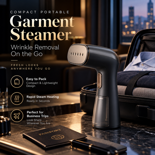 👔✨ SWEEIM Compact Portable Garment Steamer | Fast Wrinkle Removal for Clothes on the Go | Lightweight Handheld Design with Rapid Steam Heating | Easy to Pack & Simple to Use | Ideal for Hotels, Business Travel & Vacations