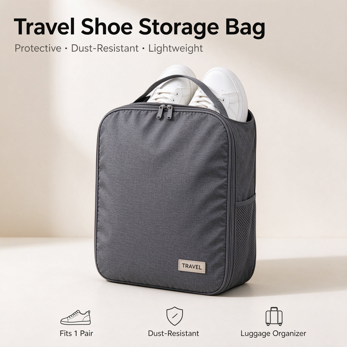 👟✨ SWEEIM Travel Shoe Storage Bags | Protective Organizer for Shoes, Slippers & Small Essentials | Dust-Resistant Lightweight Design with Easy Zip Closure | Helps Keep Luggage Clean & Organized | Perfect for Vacations, Gym & Business Trips